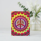 RETRO PEACE SIGN POSTKARTE (Stehend Vorderseite)
