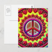 RETRO PEACE SIGN POSTKARTE (Vorne/Hinten)