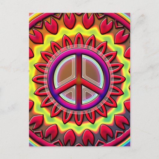 RETRO PEACE SIGN POSTKARTE (Vorderseite)
