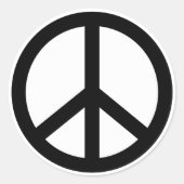 Retro Peace Sign Round Aufkleber (Vorderseite)