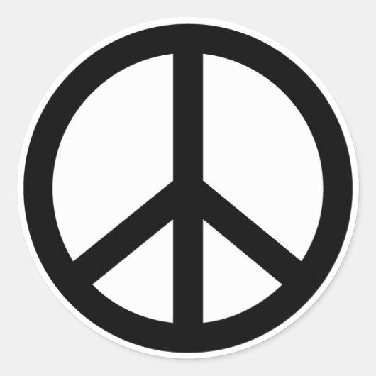 Retro Peace Sign Round Aufkleber (Vorderseite)