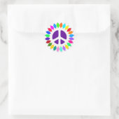 RETRO PEACE SIGN RUNDER AUFKLEBER (Tasche)