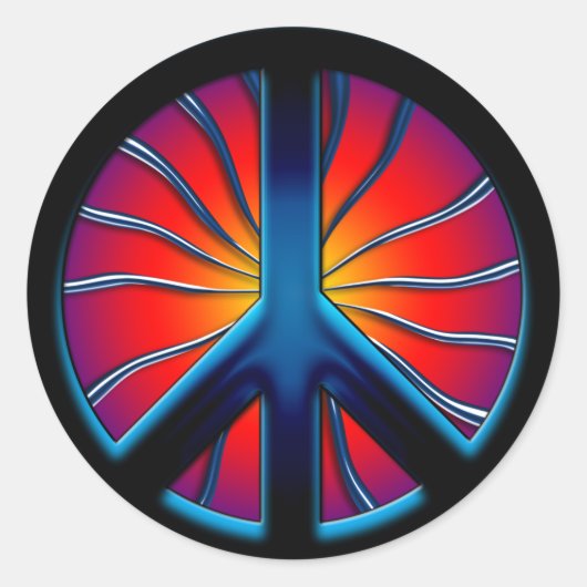 RETRO PEACE SIGN RUNDER AUFKLEBER (Vorderseite)
