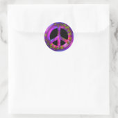 RETRO PEACE SIGN RUNDER AUFKLEBER (Tasche)