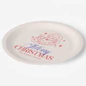 Retro Peace Sign Weihnachten Weihnachten Pappteller (Schrägansicht)