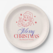 Retro Peace Sign Weihnachten Weihnachten Pappteller (Vorderseite)
