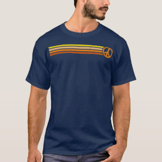 RETRO PEACE STRIPES 70er Sunset T-Shirt