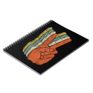 Retro Peace Vintag 60er Jahre 70er Hippie Notizblock