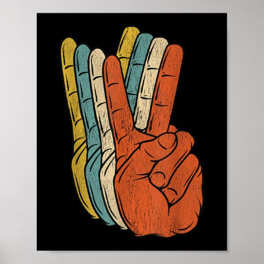 Retro Peace Vintag 60er Jahre 70er Hippie Poster (Vorne)