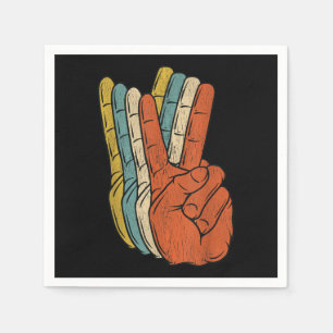 Retro Peace Vintag 60er Jahre 70er Hippie Serviette