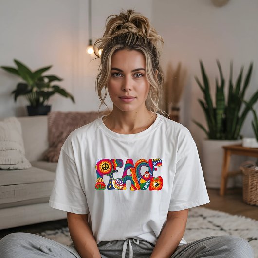 Retro Peace Word T-Shirt