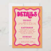 Retro Peach Betrunken in Liebe Bachelorette Wochen Einladung (Rückseite)