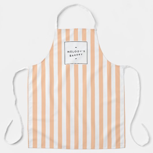 Retro Peach Candy Stripes Schürze (Vorderseite)