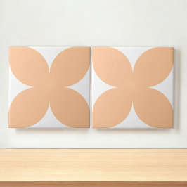 Retro Peach floral Petal Mitte Jahrhundert Moderne Fliese