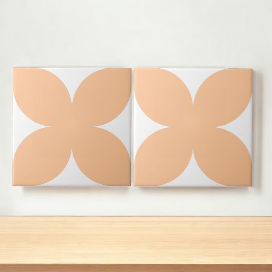 Retro Peach floral Petal Mitte Jahrhundert Moderne Fliese
