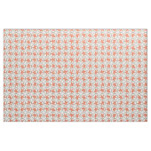 Retro Peach Floral Tile - Combed Cotton Fabric Stoff (Yard (91,4 cm))