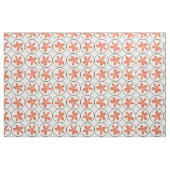 Retro Peach Floral Tile - Combed Cotton Fabric Stoff (Fat Quarter (45,7 x 55,9 cm))