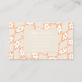 Retro Peach Fuzz Checkered Daisy Visitenkarte (Rückseite)