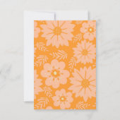 Retro Peach Fuzz Orange Color Blume Muster Dankeskarte (Rückseite)