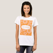 Retro Peach Fuzz Orange Color Blume Muster T-Shirt (Vorne ganz)
