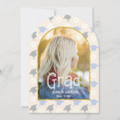 Retro Peach Graduation Announcement Einladung (Vorderseite)