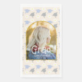 Retro Peach Graduation Announcement Serviette (Vorderseite)