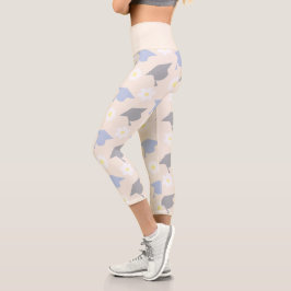 Retro Peach Graduation Capri Leggings