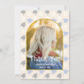 Retro Peach Graduation Dankeskarte (Vorderseite)