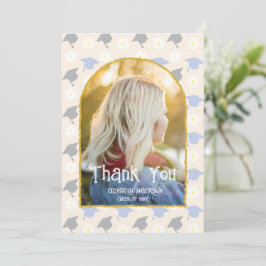 Retro Peach Graduation Dankeskarte