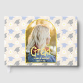 Retro Peach Graduation Gästebuch (Vorderseite)