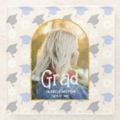 Retro Peach Graduation Glasuntersetzer (Vorderseite)