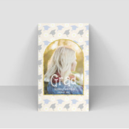 Retro Peach Graduation Name Card Visitenkarte