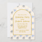 Retro Peach Graduation Party Einladung (Vorderseite)