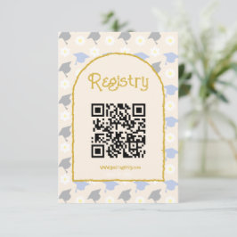 Retro Peach Graduation Registry Begleitkarte