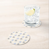 Retro Peach Graduation Runder Pappuntersetzer (Vor Ort)