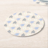 Retro Peach Graduation Runder Pappuntersetzer (Angewinkelt)