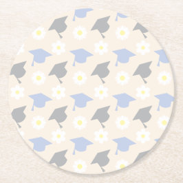 Retro Peach Graduation Runder Pappuntersetzer