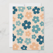 Retro Peach Green Boho Blume 40. Geburtstag Einladung (Rückseite)