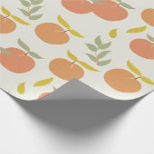 Retro Peach & Leaf Muster Geschenkpapier (Ecke)