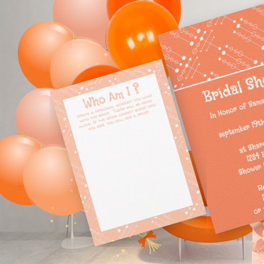 Retro Peach MCM Mitte des Jahrhunderts Moderne Spi Einladung