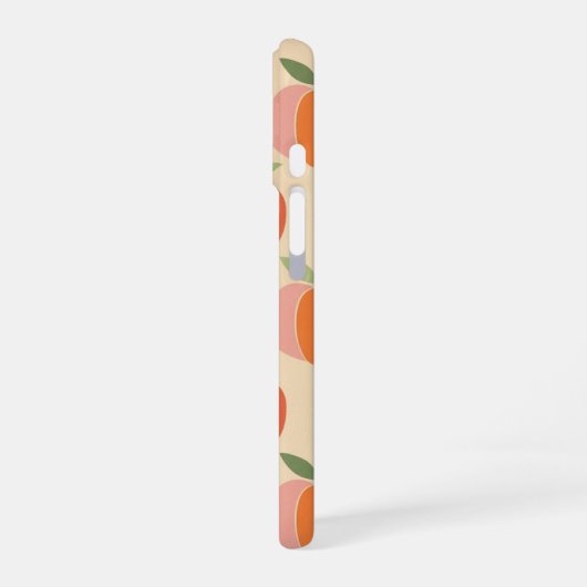 Retro Peach Motif with Grainy Texture iPhone 16 Hülle (Linke Seite)