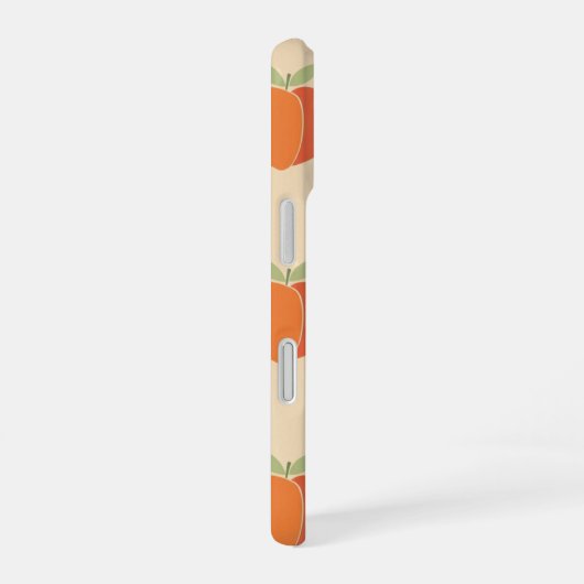 Retro Peach Motif with Grainy Texture iPhone 16 Hülle (Rechte Seite)