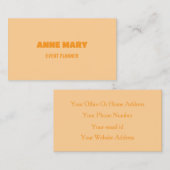 Retro Peach OrangeModern Chic Girly Professional Visitenkarte (Vorne/Hinten)