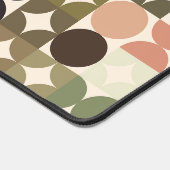 Retro Peach Red Brown Olive Green Pop Art Muster Schreibtischunterlage (Ecke)