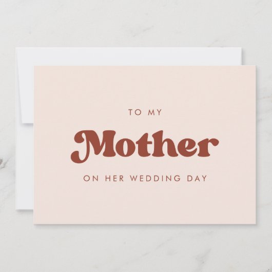 Retro peach To my mutter on my wedday card (Vorderseite)
