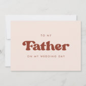 Retro peach To my Vater on my wedday card (Vorderseite)