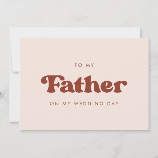 Retro peach To my Vater on my wedday card (Vorderseite)