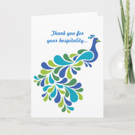 Retro Peacock Dankeskarte