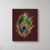 Retro Peacock Feather Canvas Print Leinwanddruck (Vorderseite)