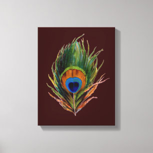 Retro Peacock Feather Canvas Print Leinwanddruck